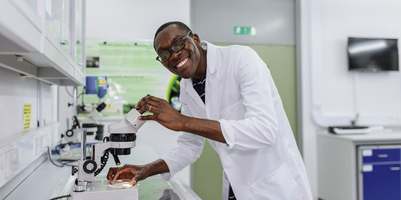 Student in lab in see