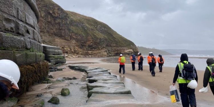Engineering Geology MSc students on a coastal field trip.