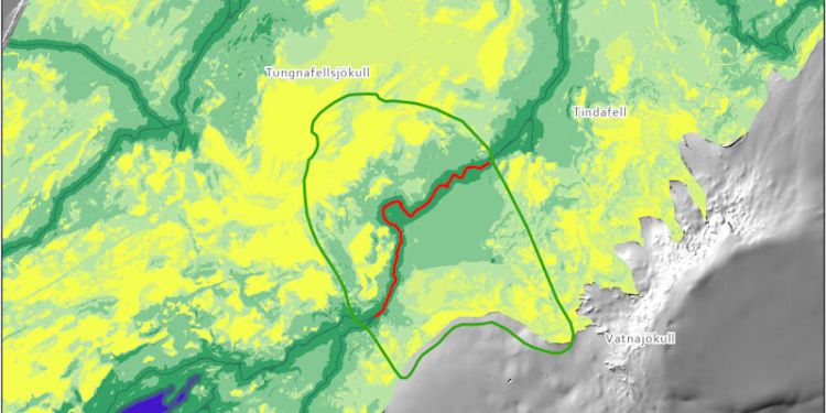 Map of wilderness in Iceland