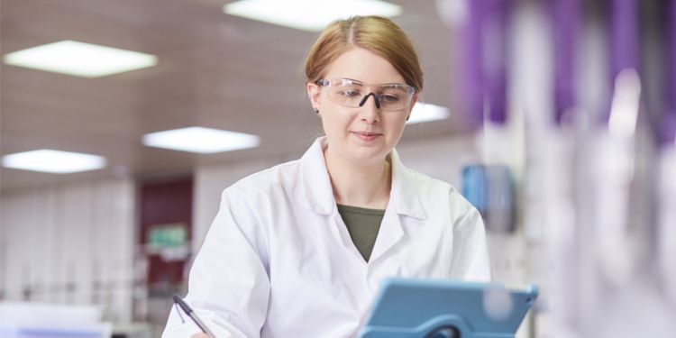 Student in lab
