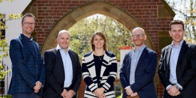 Professors Tim Wright and Andy Hooper with SatSense team
