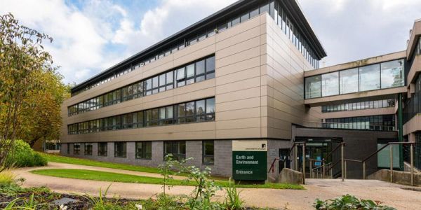 The exterior of the School of Earth and Environment building at the University of Leeds.