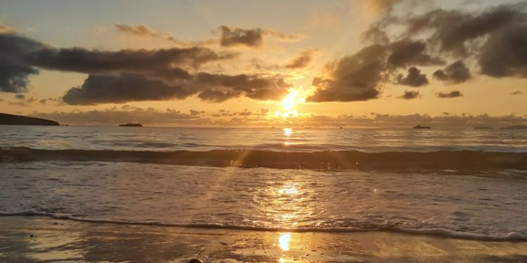 Broadhaven Beach, at sunset, Pembrokeshire