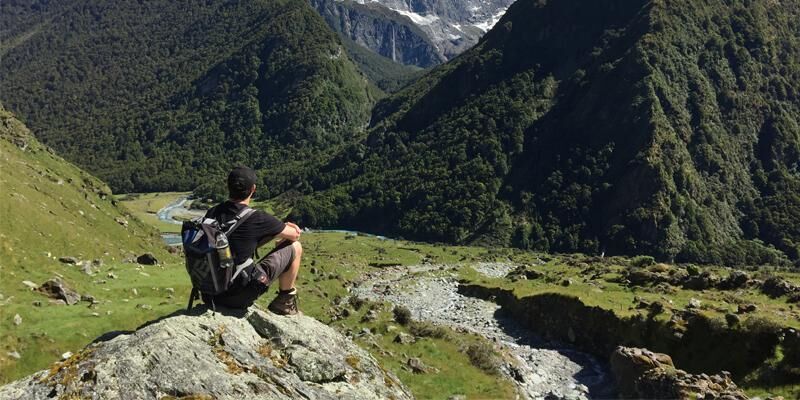 Geography student on field trip in New Zealand